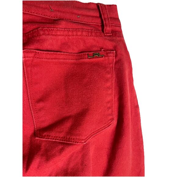 Lauren Jeans Co Ralph Lauren Size 4P Red Classic Straight Leg Mid Rise Women's - Picture 4 of 4
